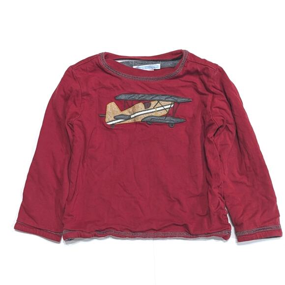 Janie and Jack Shirt Boys Size 18-24m Red Airplane Stripe Reversible Long Sleeve - Picture 1 of 8